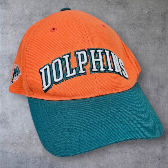 Vintage Reebok NFL Miami Dolphins Wool Blend‎ Snapback Baseball Hat Unisex Adult - Picture 1 of 10